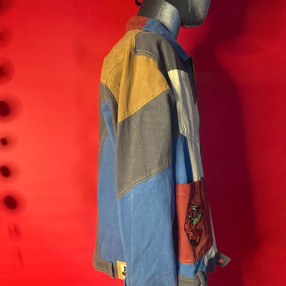 Upcycled Patchwork Serpent Jacket — Unisex Streetwear Heat - Picture 4 of 12